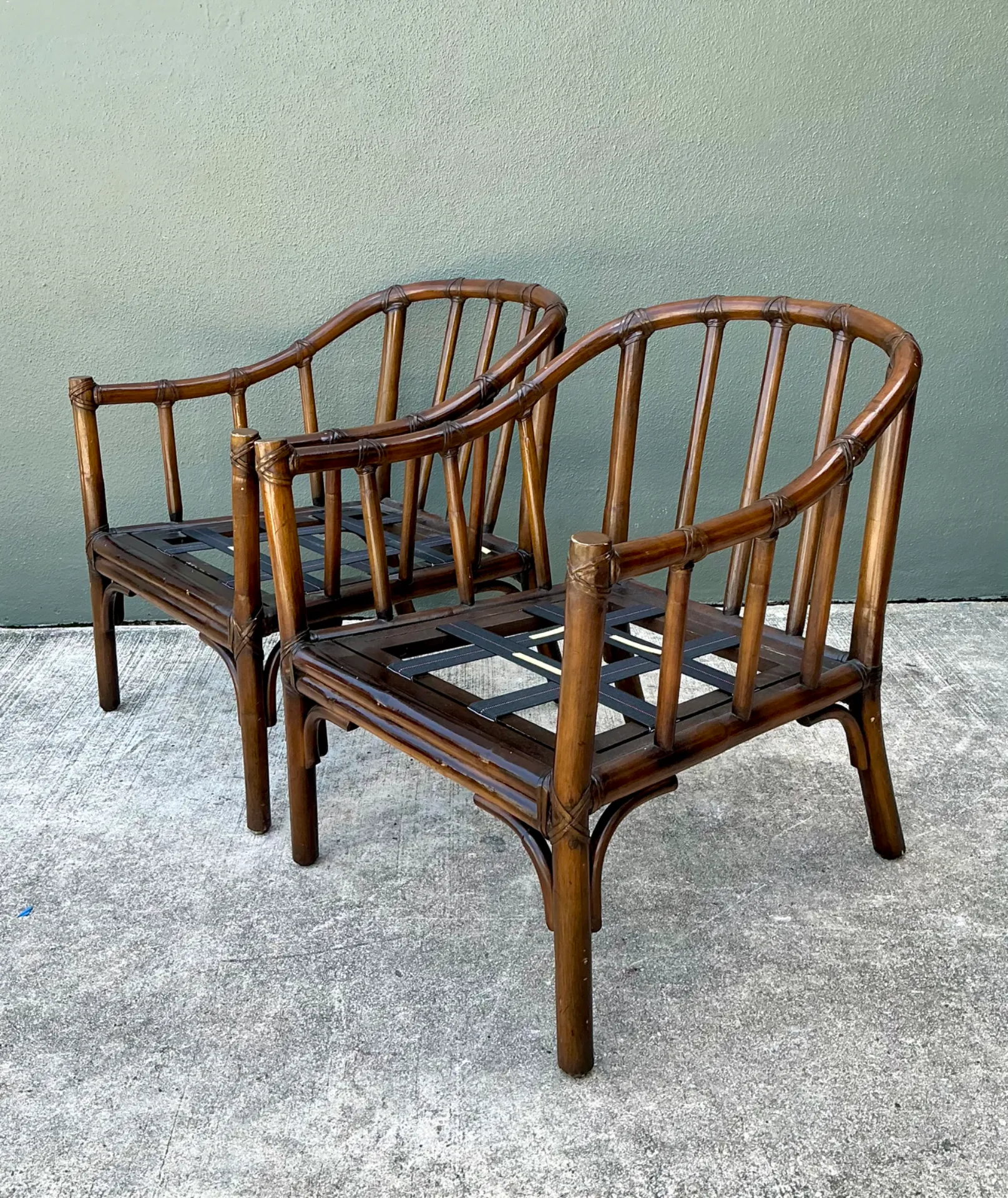 Vintage McGuire Rattan Lounge Chairs - A Pair — additional photo 2