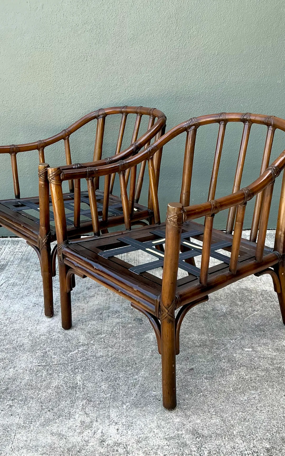 Vintage McGuire Rattan Lounge Chairs - A Pair — additional photo 2