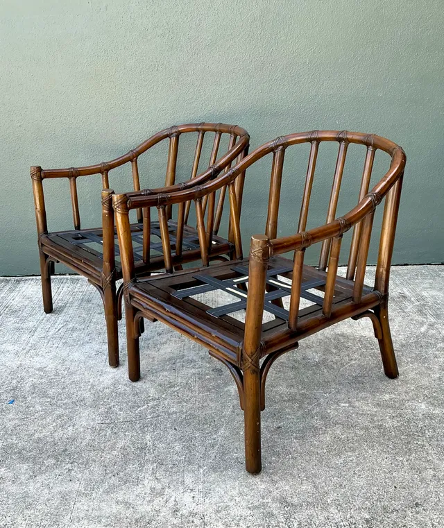 Vintage McGuire Rattan Lounge Chairs - A Pair — additional photo 2