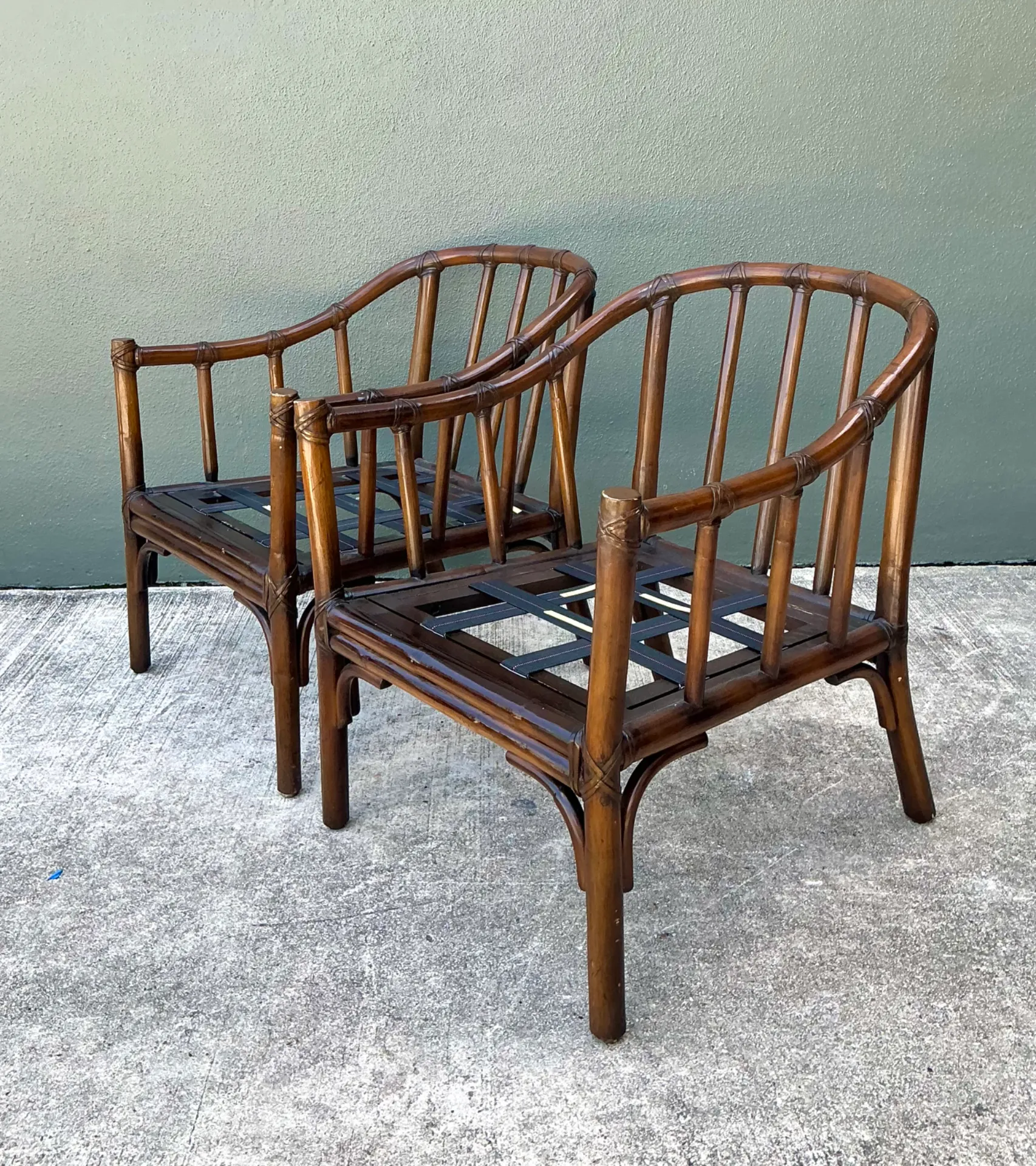 Vintage McGuire Rattan Lounge Chairs - A Pair — additional photo 6