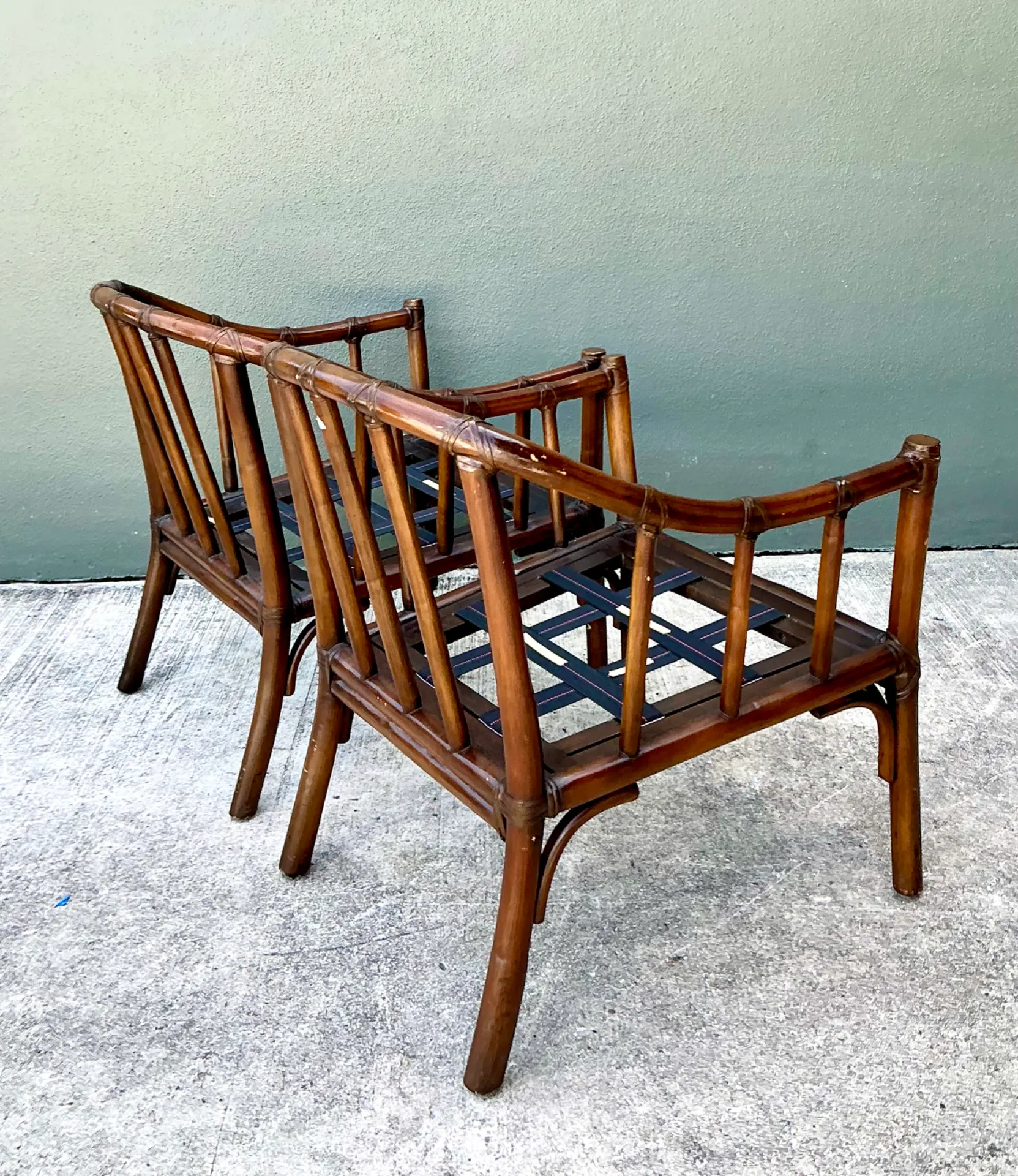 Vintage McGuire Rattan Lounge Chairs - A Pair — additional photo 1