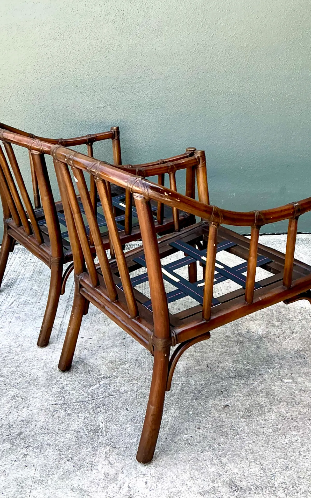 Vintage McGuire Rattan Lounge Chairs - A Pair