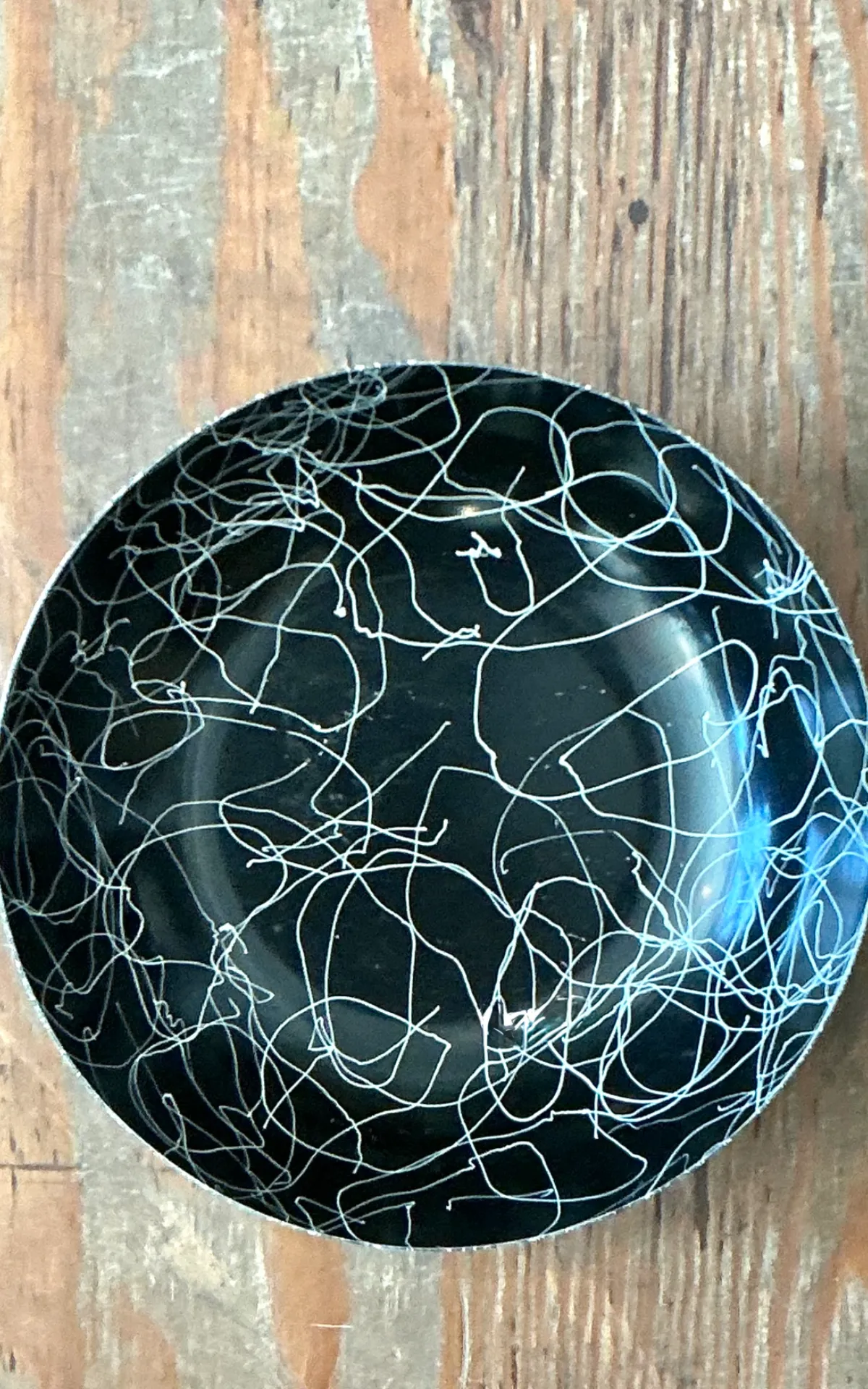 Vintage Black and White Melamine Bowl