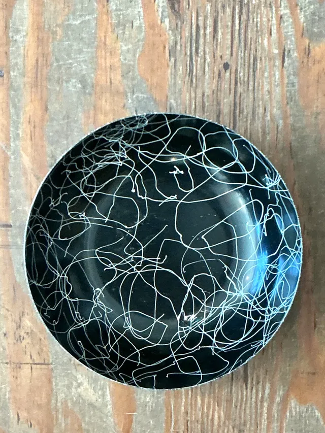Vintage Black and White Melamine Bowl — additional photo 1