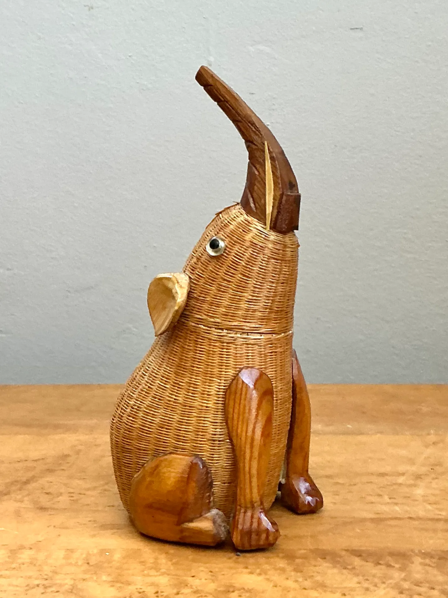 Vintage Shanghai Weave Rattan Elephant — additional photo 3