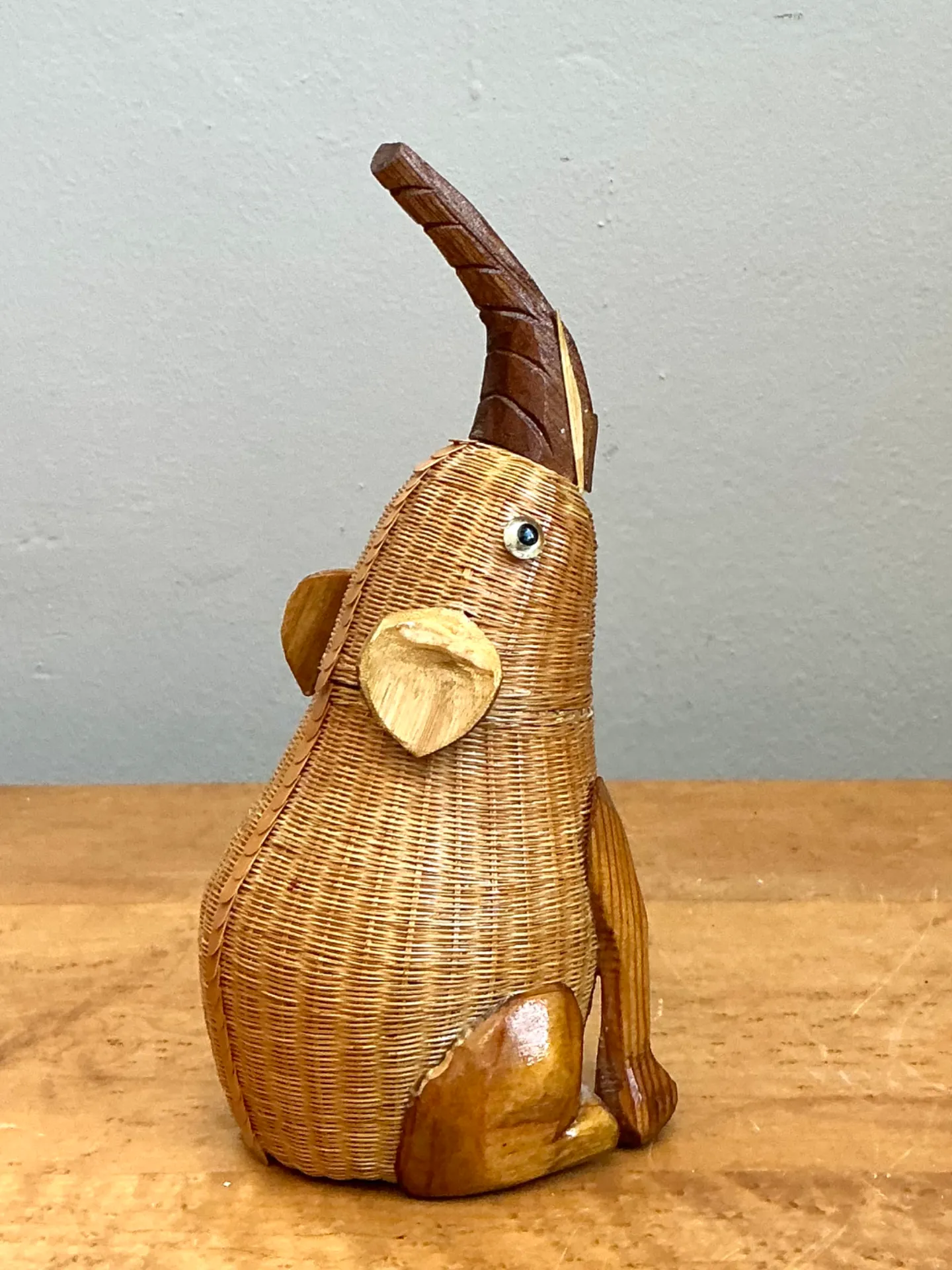 Vintage Shanghai Weave Rattan Elephant — additional photo 8