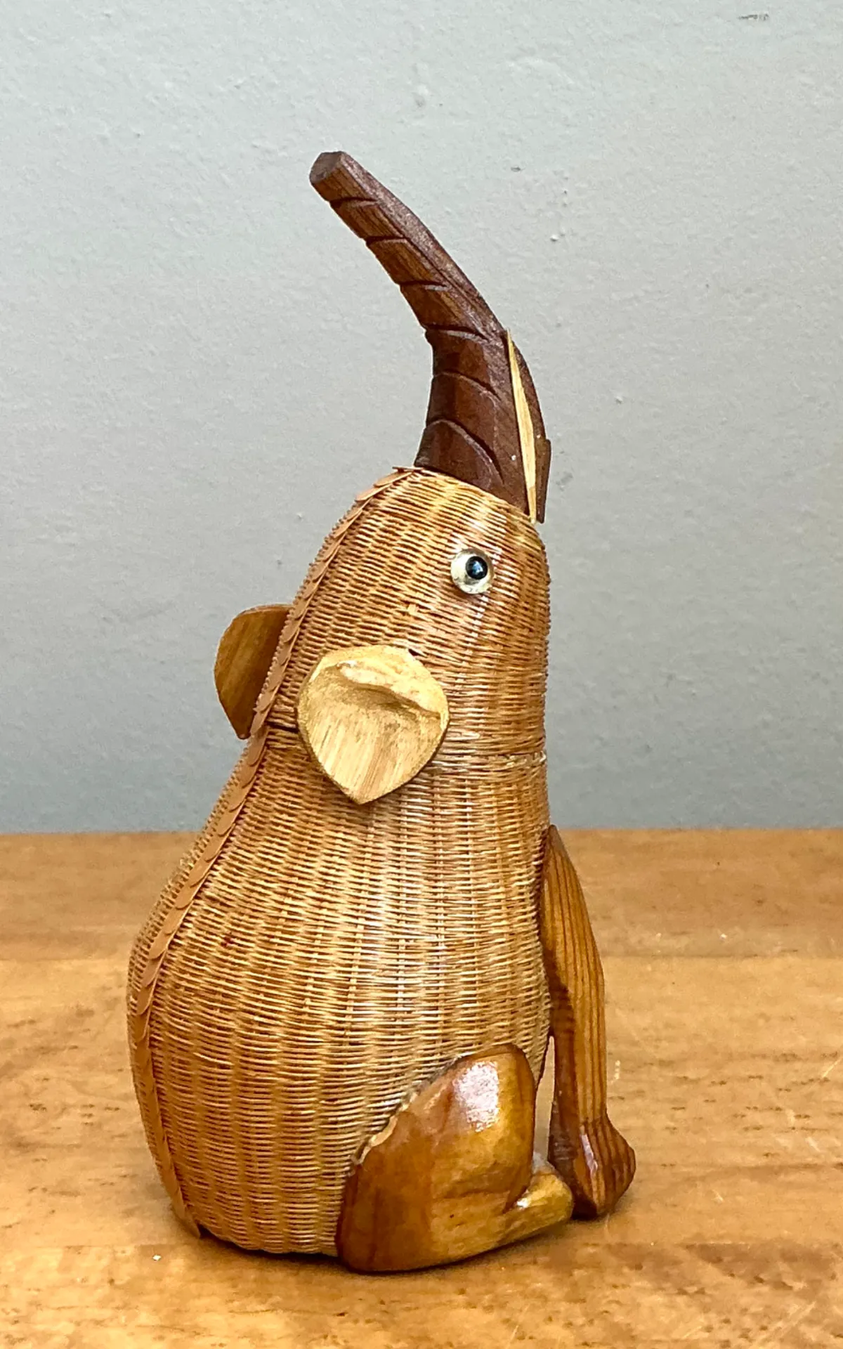 Vintage Shanghai Weave Rattan Elephant — additional photo 8