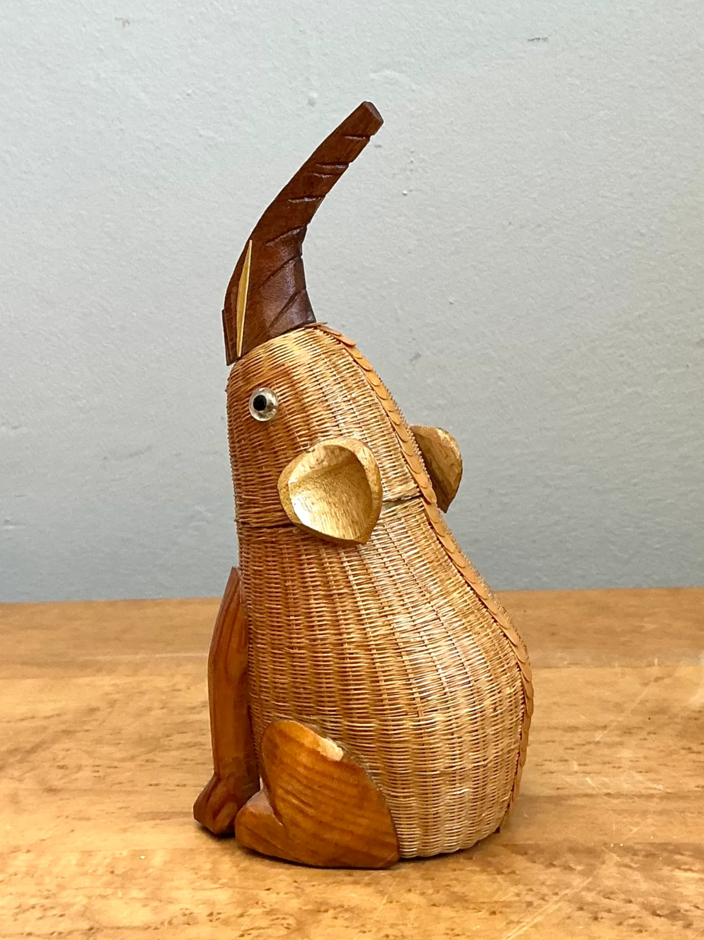 Vintage Shanghai Weave Rattan Elephant — additional photo 4