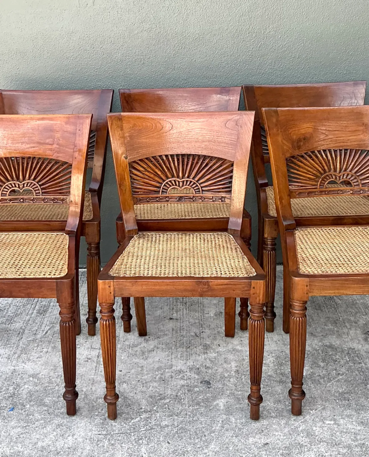 Vintage Bauer Wood and Cane Dining Chairs - Set of 6 — additional photo 6