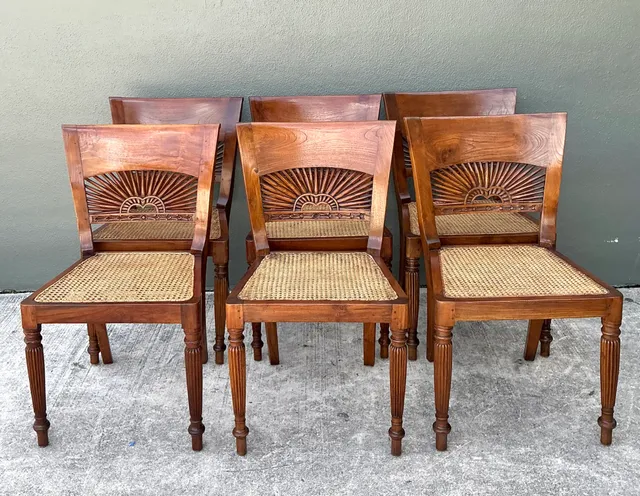 Vintage Bauer Wood and Cane Dining Chairs - Set of 6 — additional photo 6