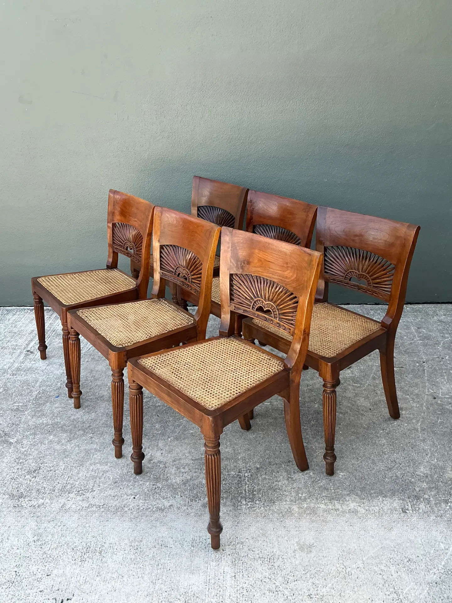 Vintage Bauer Wood and Cane Dining Chairs - Set of 6 — additional photo 2