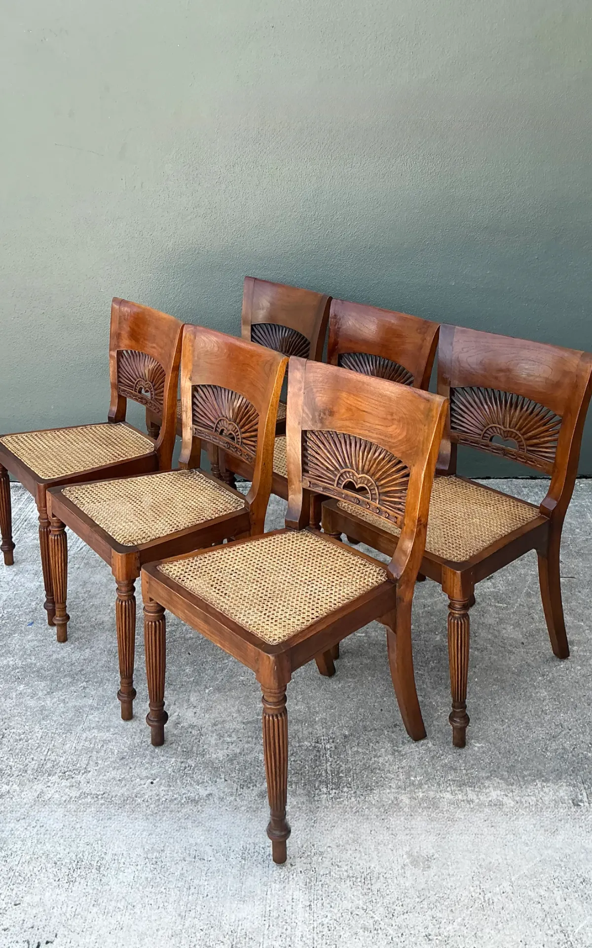 Vintage Bauer Wood and Cane Dining Chairs - Set of 6 — additional photo 2