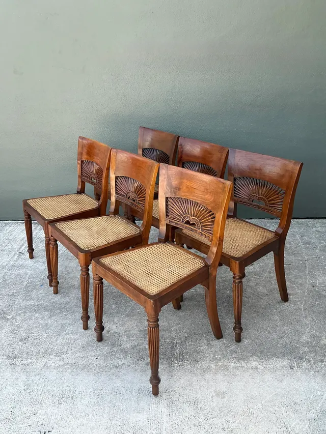 Vintage Bauer Wood and Cane Dining Chairs - Set of 6 — additional photo 2