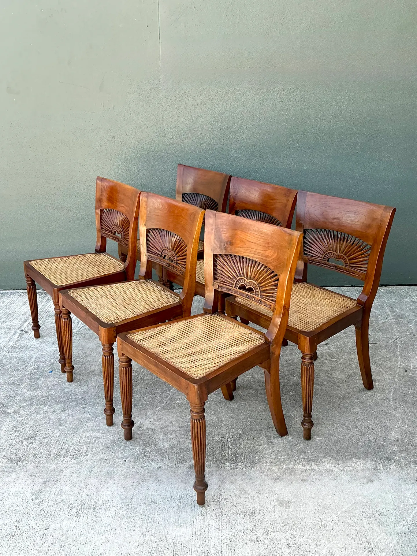 Vintage Bauer Wood and Cane Dining Chairs - Set of 6 — additional photo 1