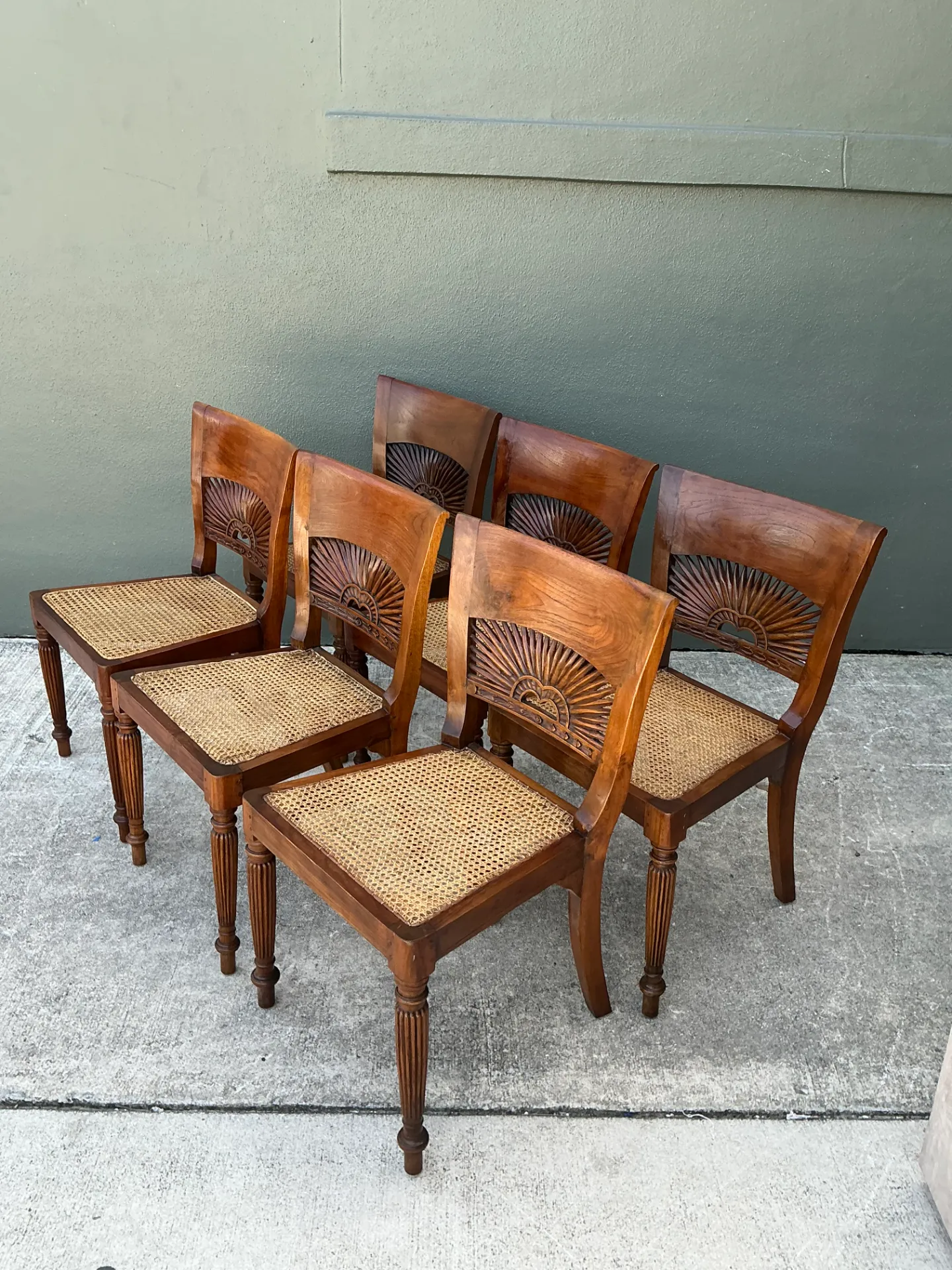 Vintage Bauer Wood and Cane Dining Chairs - Set of 6 — additional photo 8