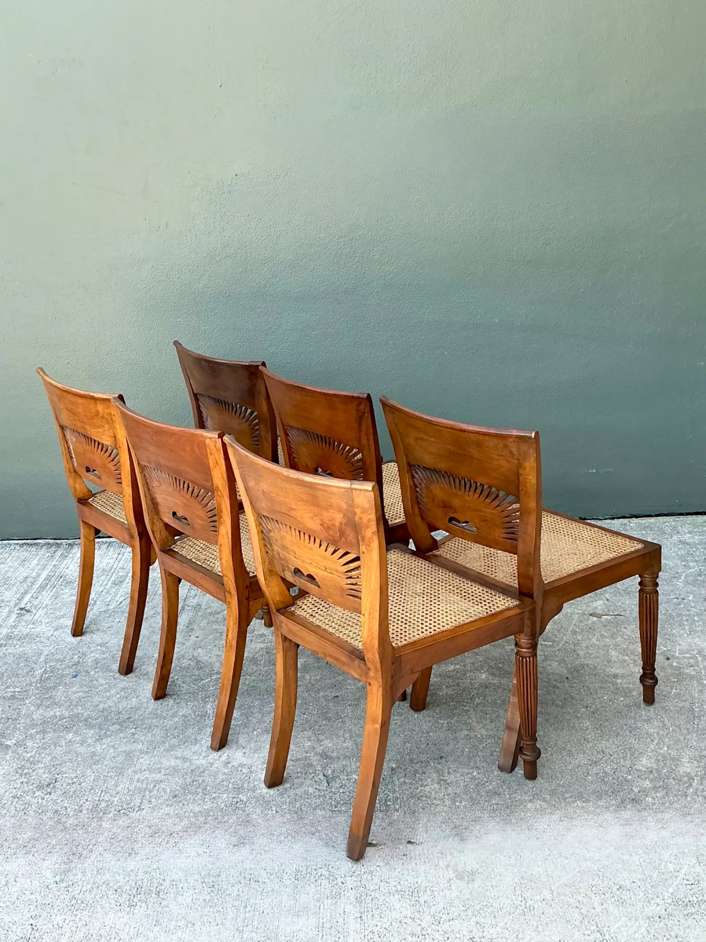 Vintage Bauer Wood and Cane Dining Chairs - Set of 6 — additional photo 4