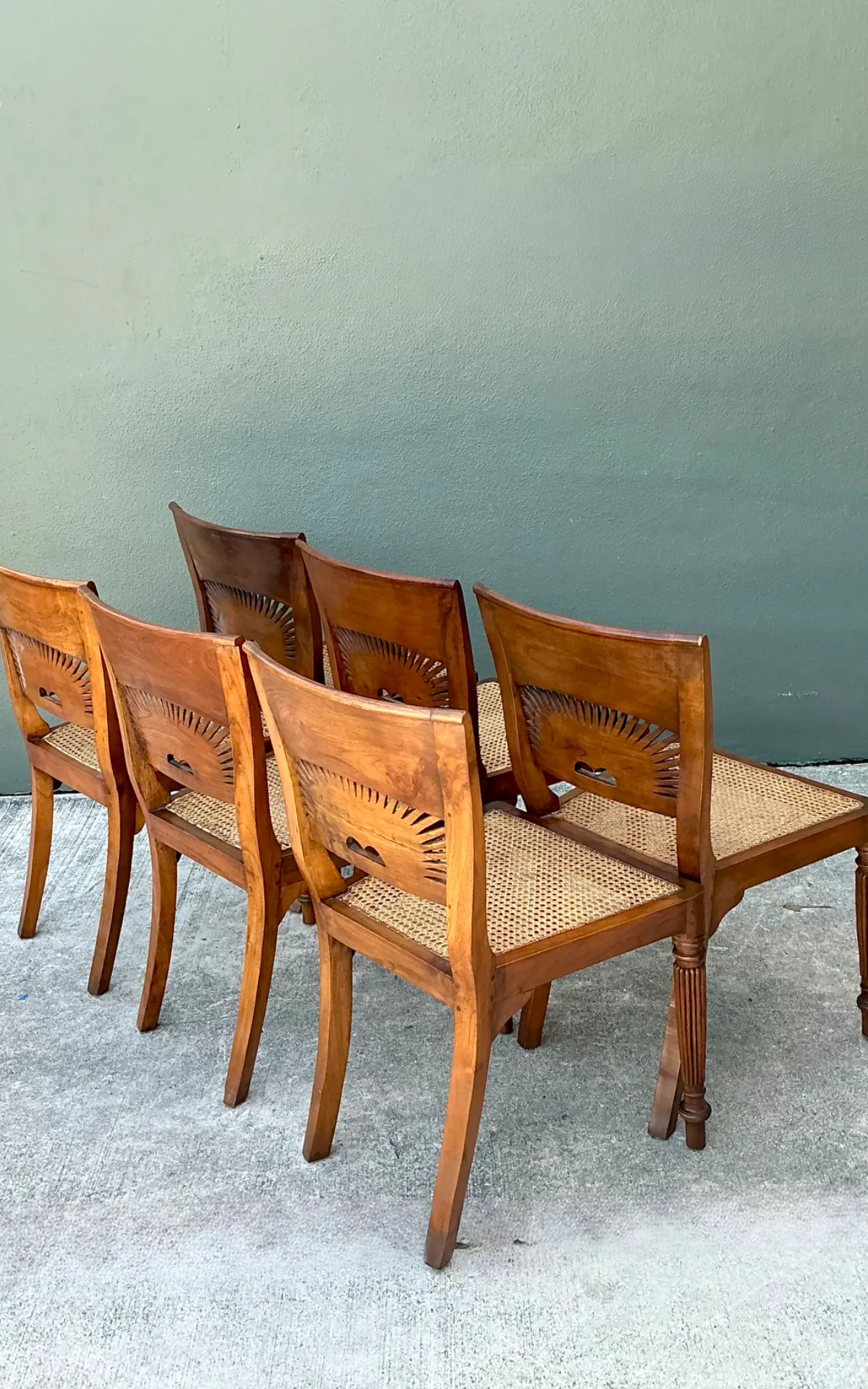 Vintage Bauer Wood and Cane Dining Chairs - Set of 6 — additional photo 4