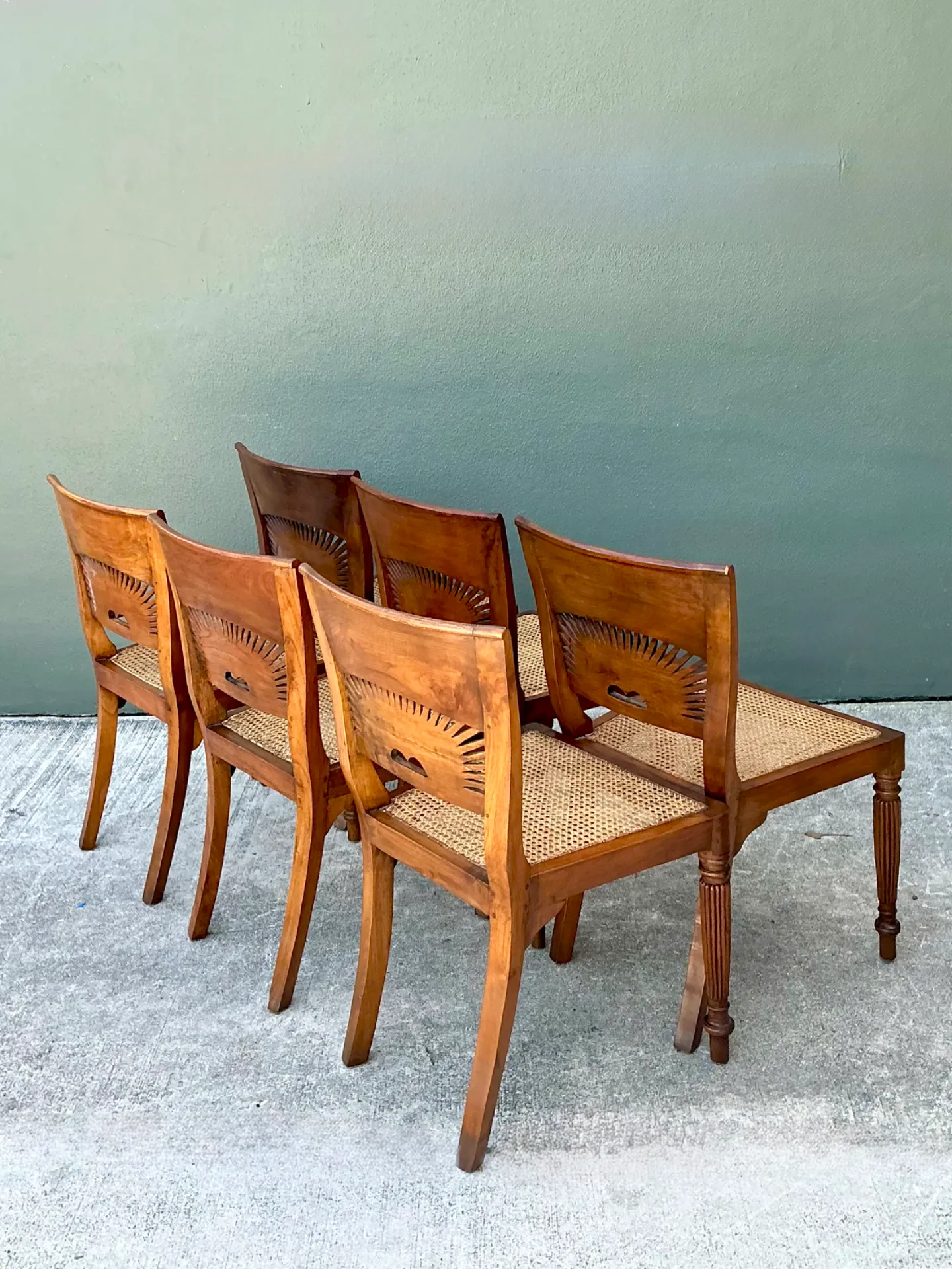 Vintage Bauer Wood and Cane Dining Chairs - Set of 6 — additional photo 3