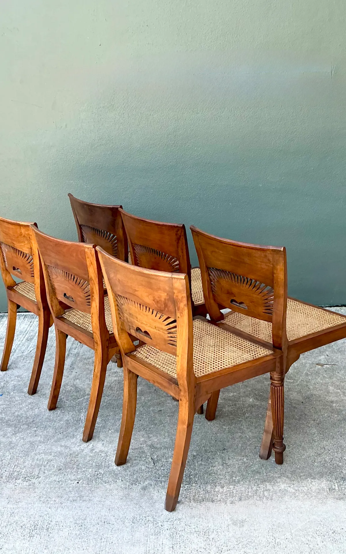 Vintage Bauer Wood and Cane Dining Chairs - Set of 6 — additional photo 3