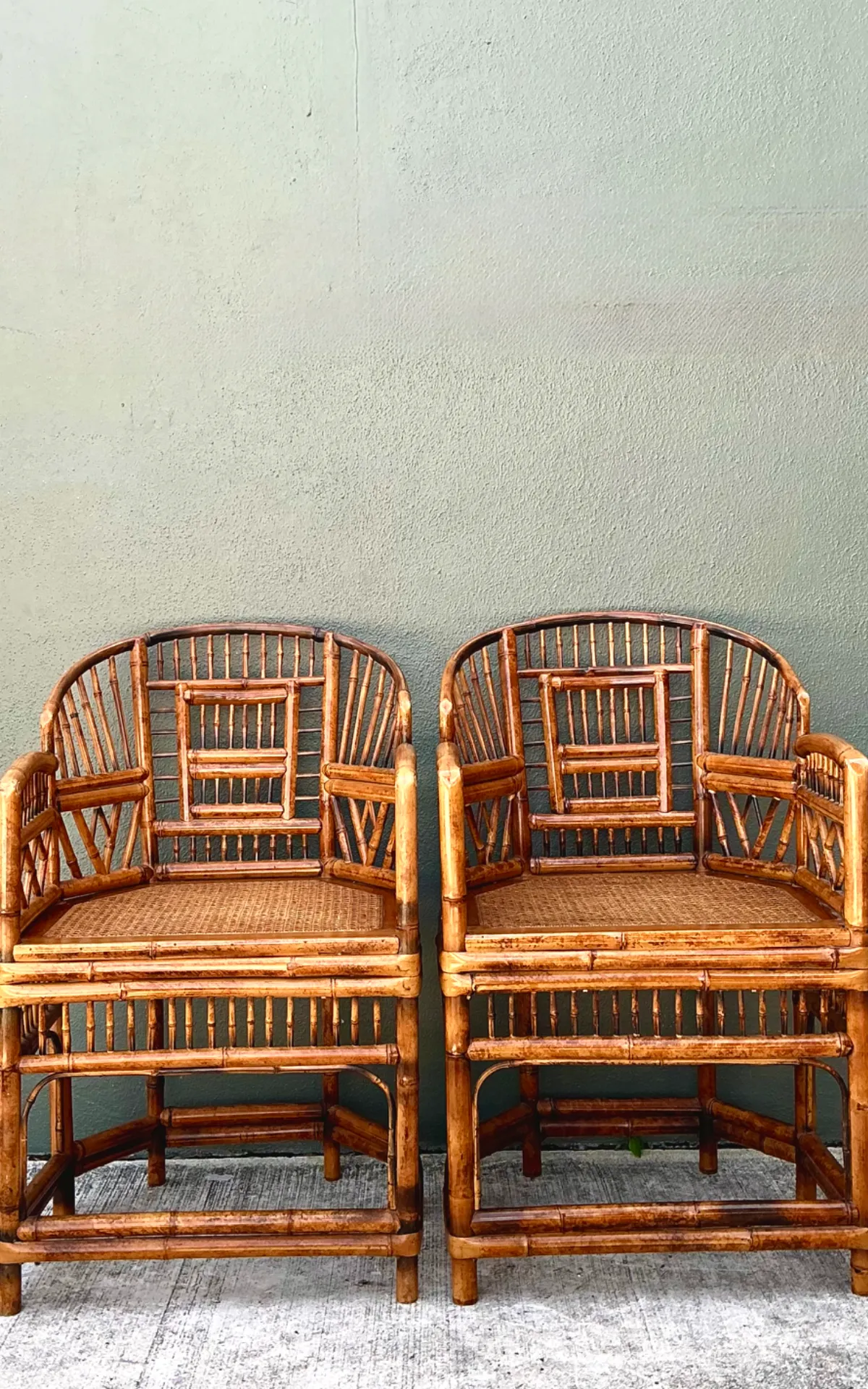 Vintage Rattan Brighton Pavillion Lounge Chairs - A Pair — additional photo 5