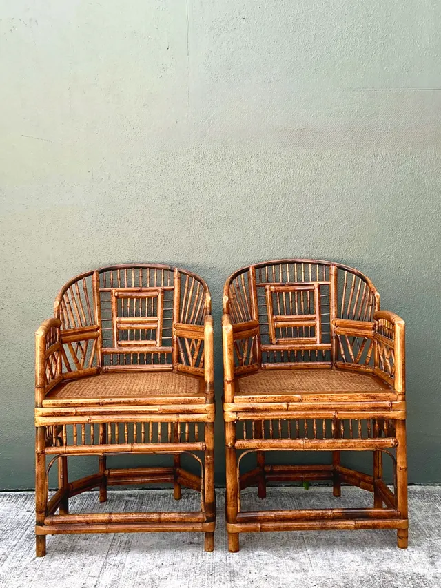 Vintage Rattan Brighton Pavillion Lounge Chairs - A Pair — additional photo 5