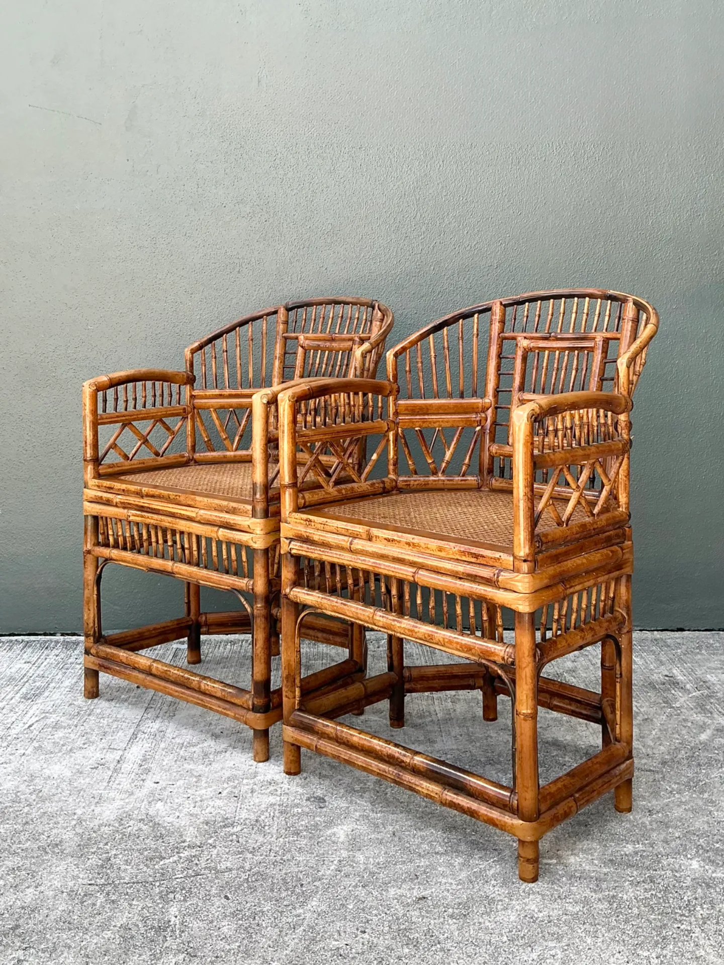 Vintage Rattan Brighton Pavillion Lounge Chairs - A Pair — additional photo 8