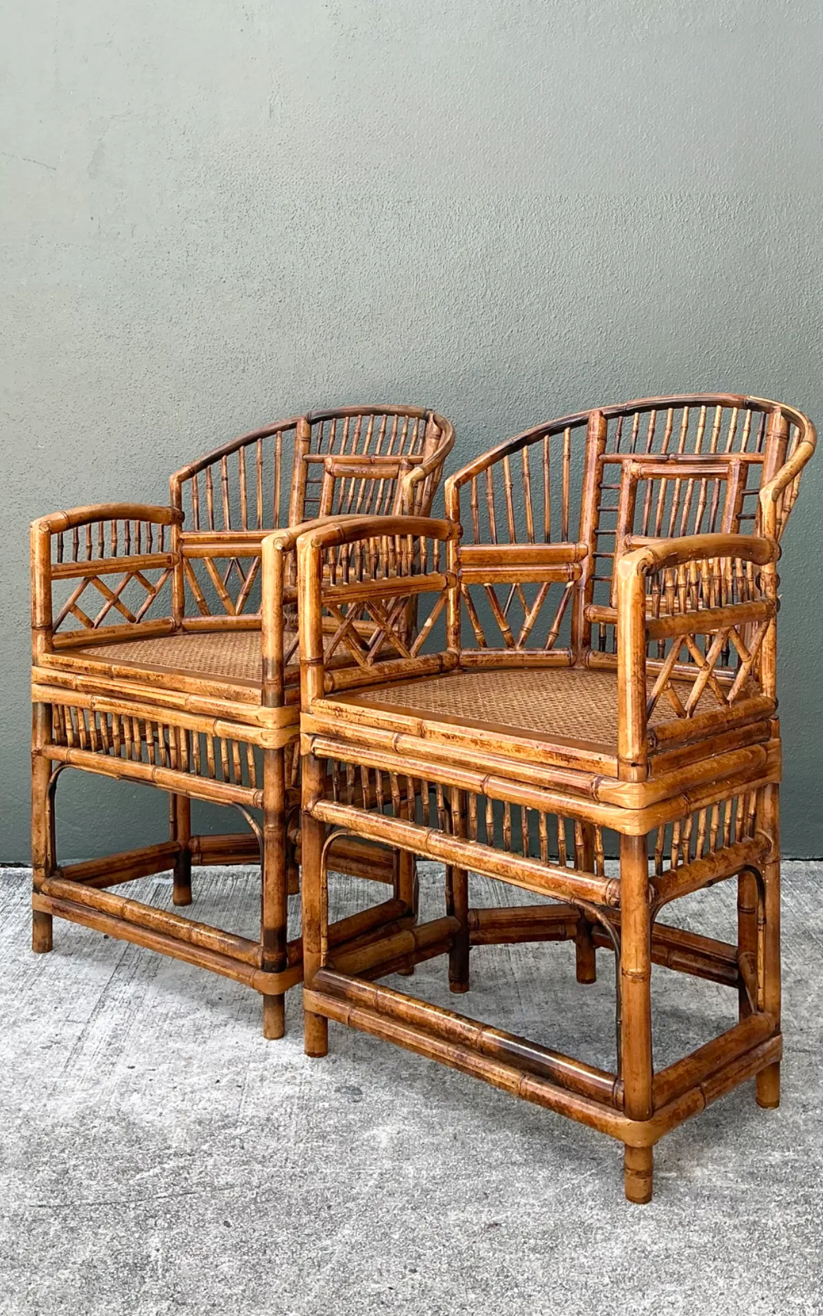 Vintage Rattan Brighton Pavillion Lounge Chairs - A Pair — additional photo 8