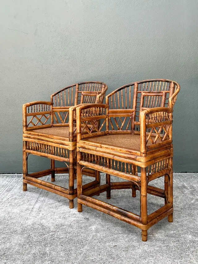 Vintage Rattan Brighton Pavillion Lounge Chairs - A Pair — additional photo 8