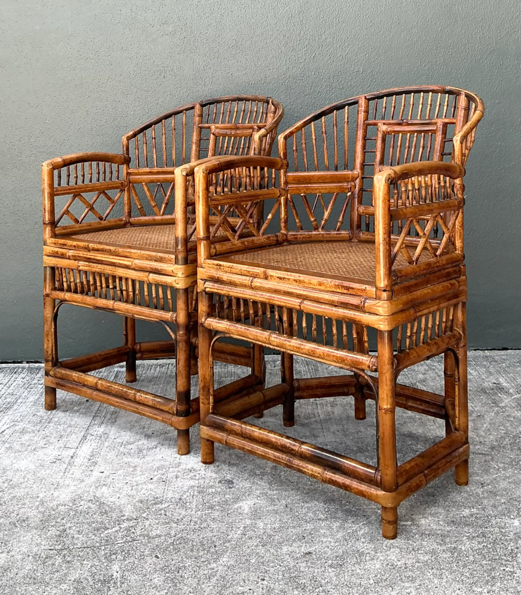 Vintage Rattan Brighton Pavillion Lounge Chairs - A Pair — additional photo 4