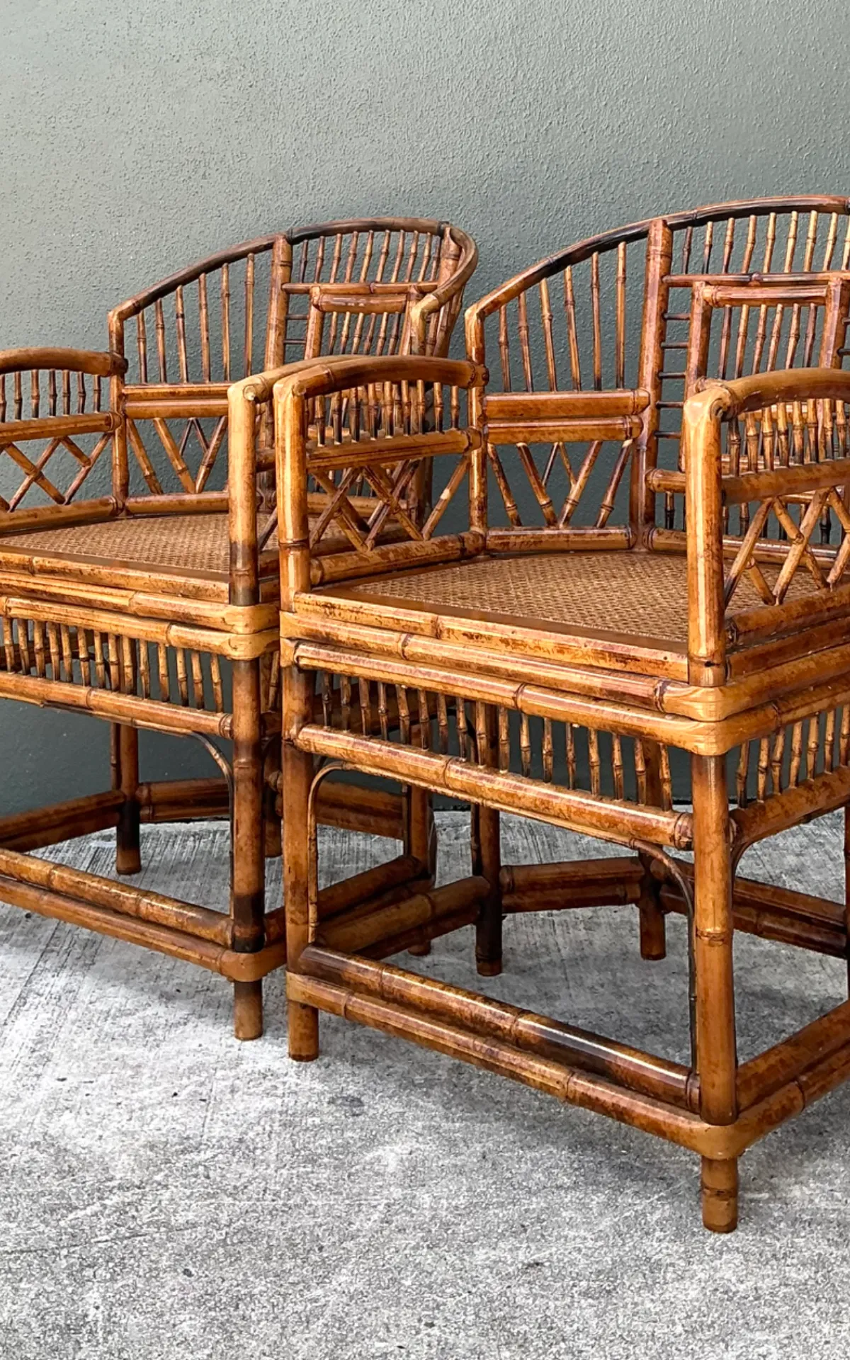 Vintage Rattan Brighton Pavillion Lounge Chairs - A Pair — additional photo 4