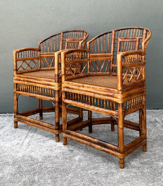 Vintage Rattan Brighton Pavillion Lounge Chairs - A Pair — additional photo 4