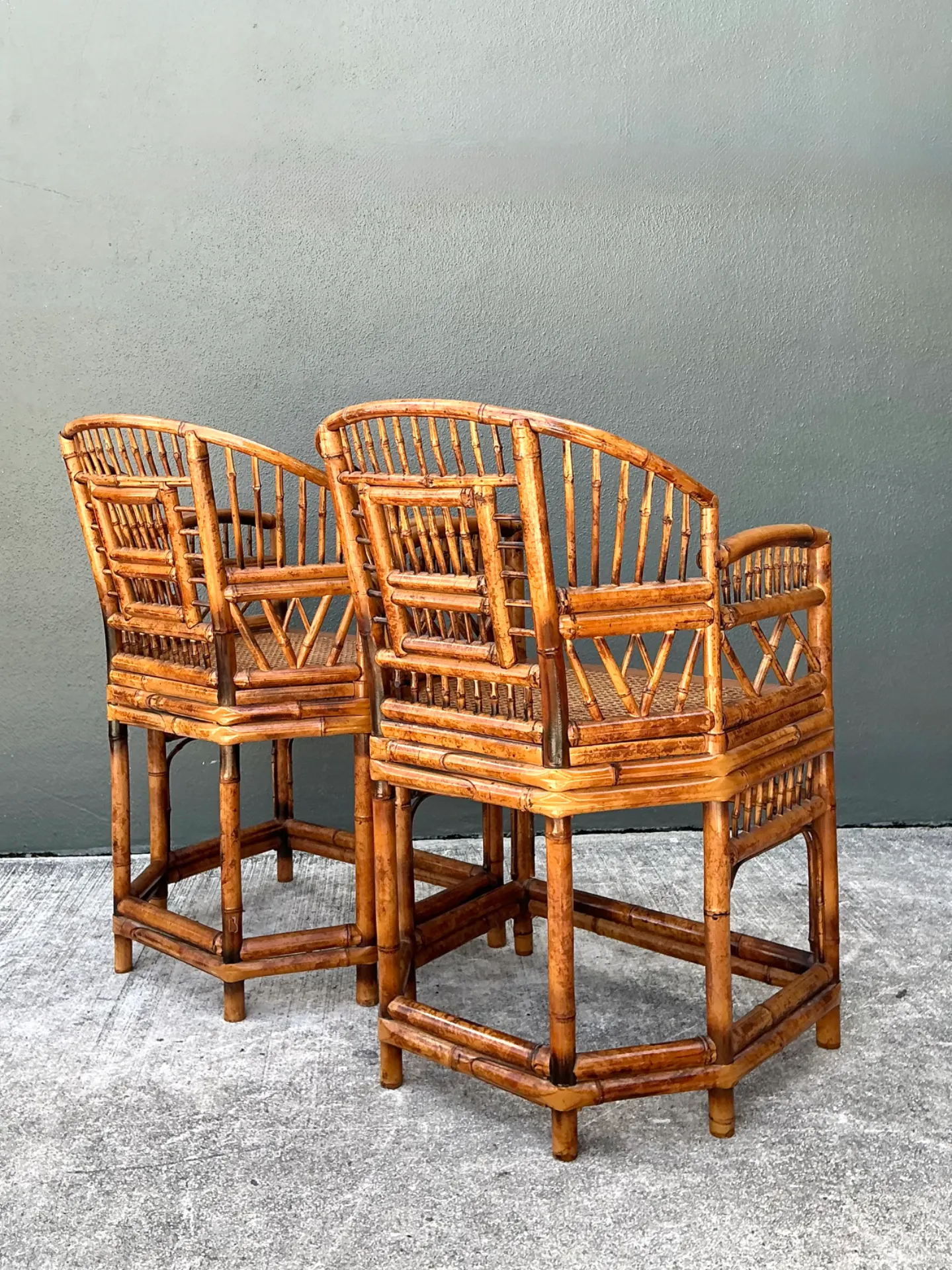 Vintage Rattan Brighton Pavillion Lounge Chairs - A Pair — additional photo 6