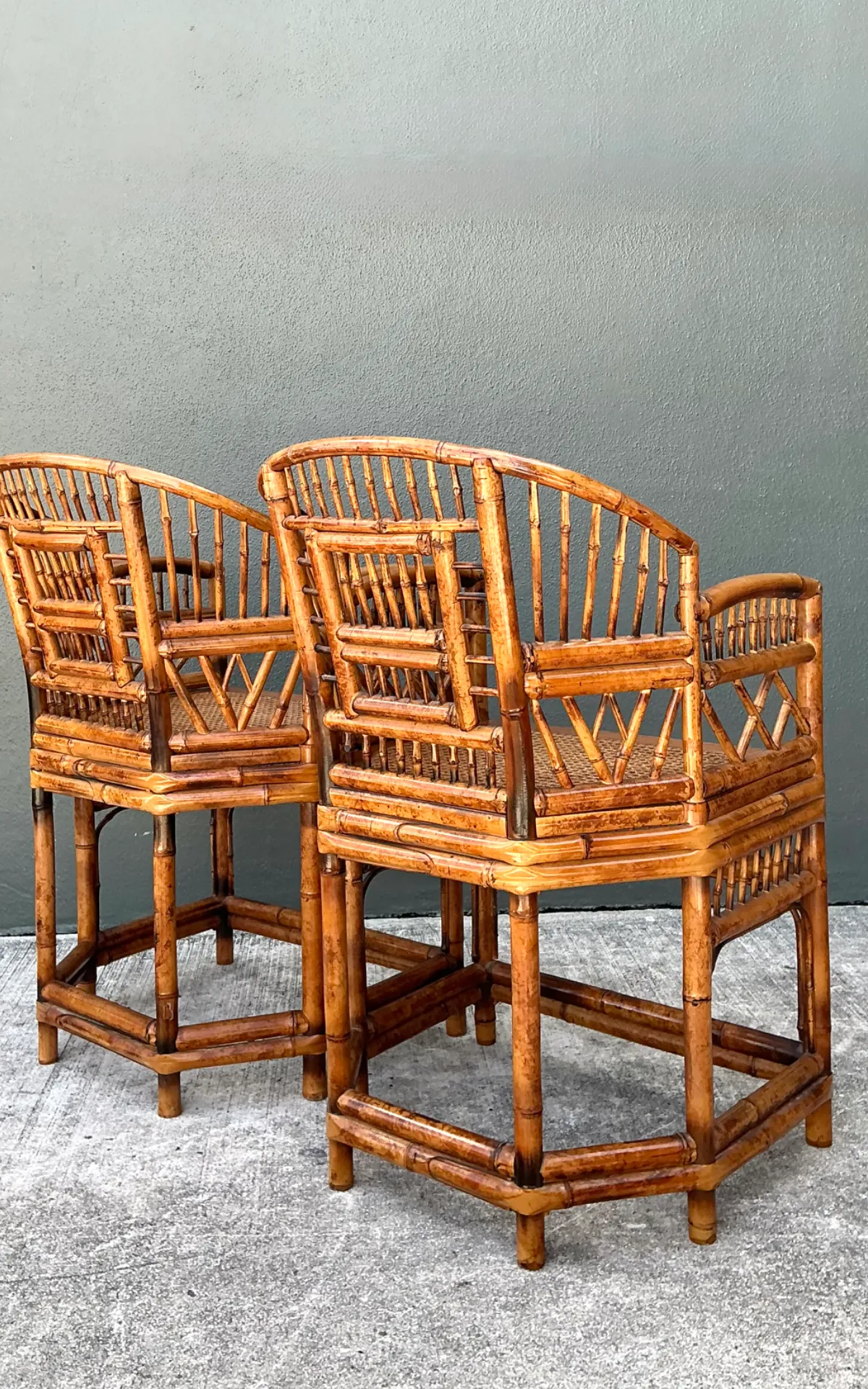 Vintage Rattan Brighton Pavillion Lounge Chairs - A Pair — additional photo 6