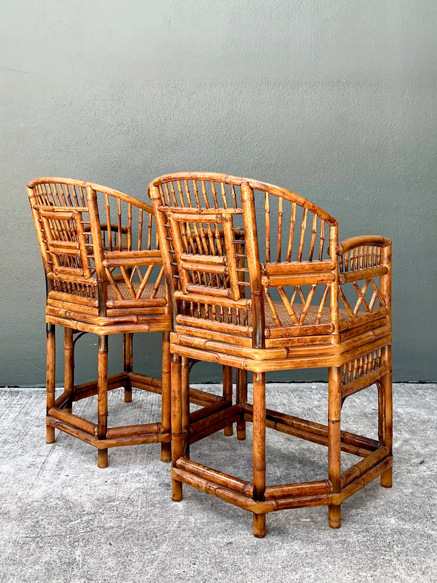 Vintage Rattan Brighton Pavillion Lounge Chairs - A Pair — additional photo 7