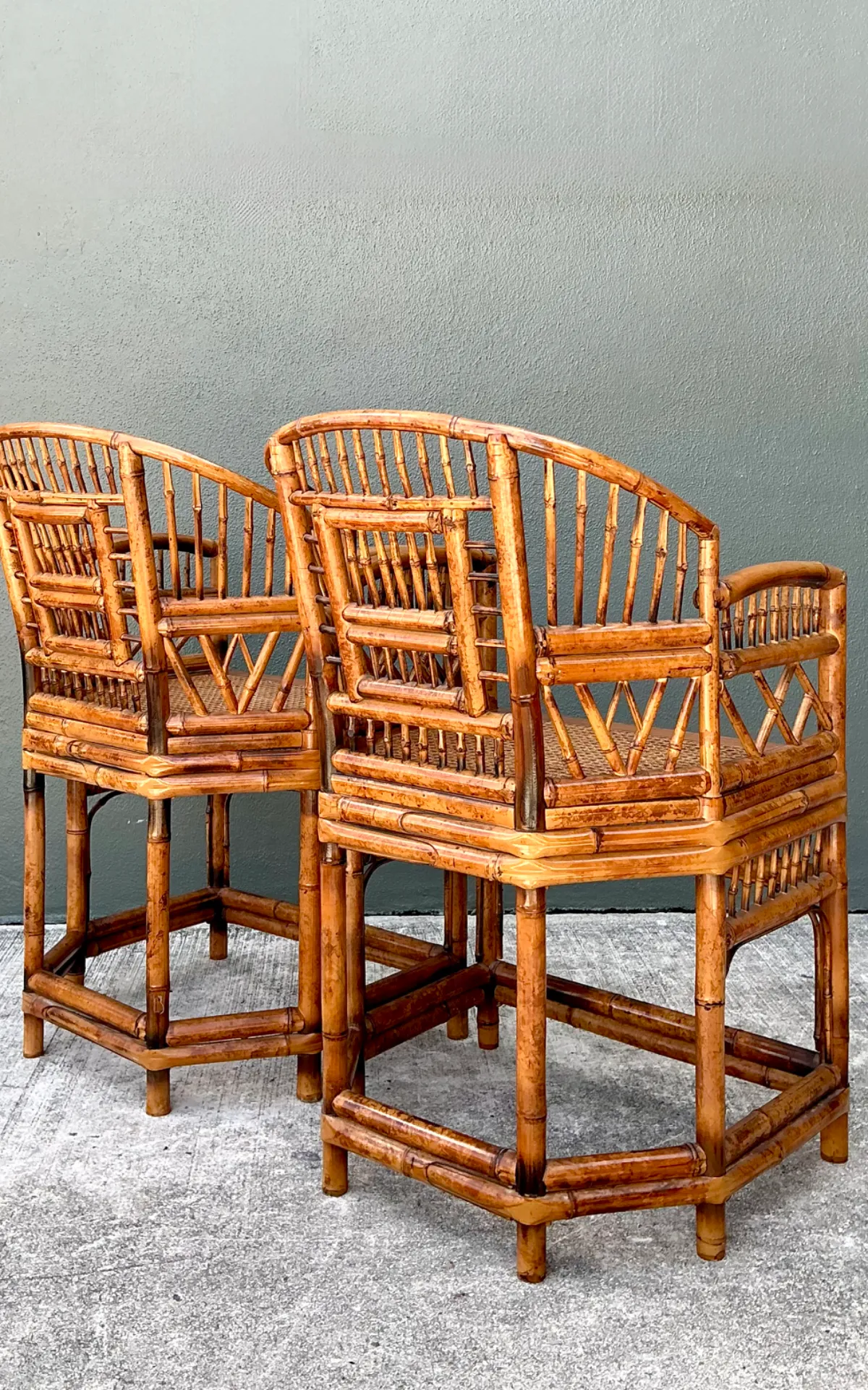 Vintage Rattan Brighton Pavillion Lounge Chairs - A Pair — additional photo 7