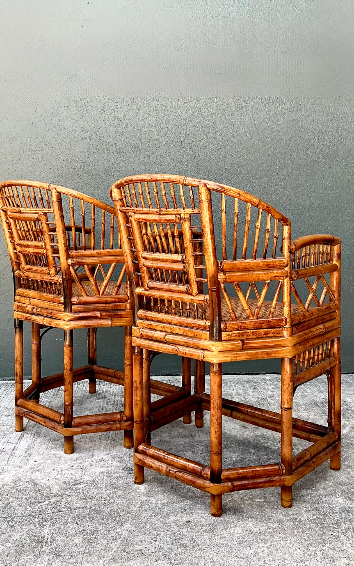 Vintage Rattan Brighton Pavillion Lounge Chairs - A Pair — additional photo 3