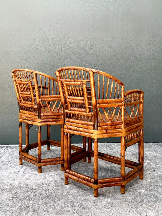 Vintage Rattan Brighton Pavillion Lounge Chairs - A Pair — additional photo 3