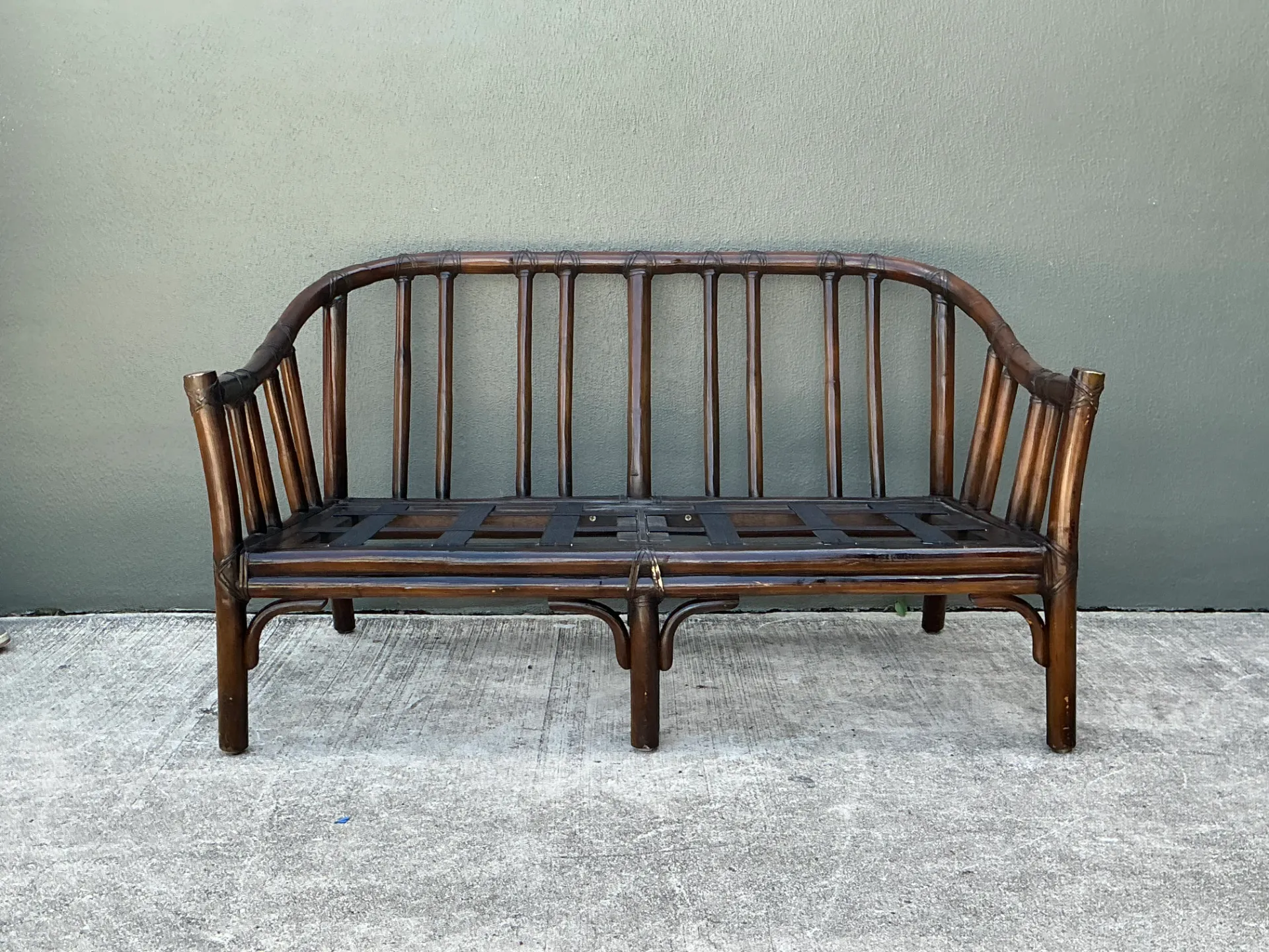 Vintage McGuire Bent Rattan Loveseat — additional photo 2