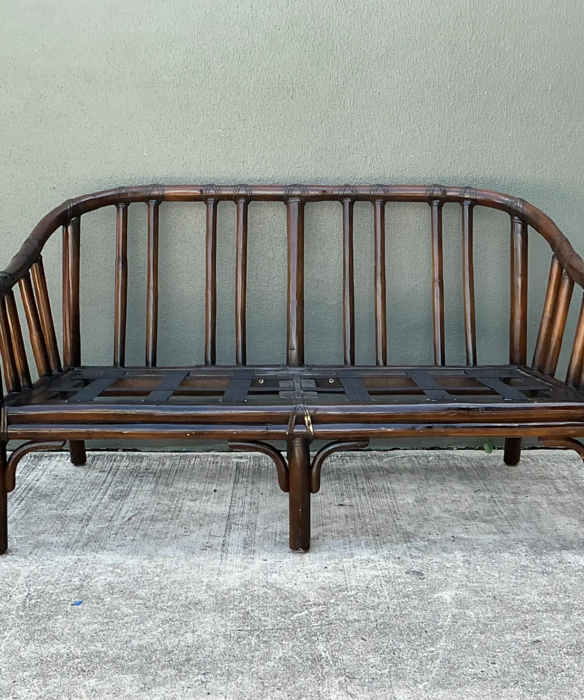 Vintage McGuire Bent Rattan Loveseat — additional photo 2