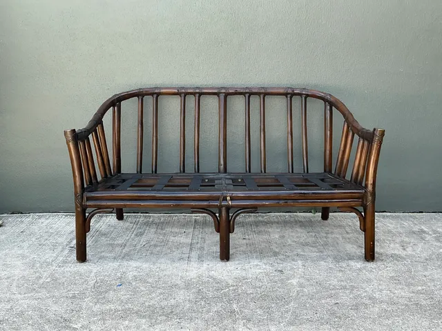 Vintage McGuire Bent Rattan Loveseat — additional photo 2