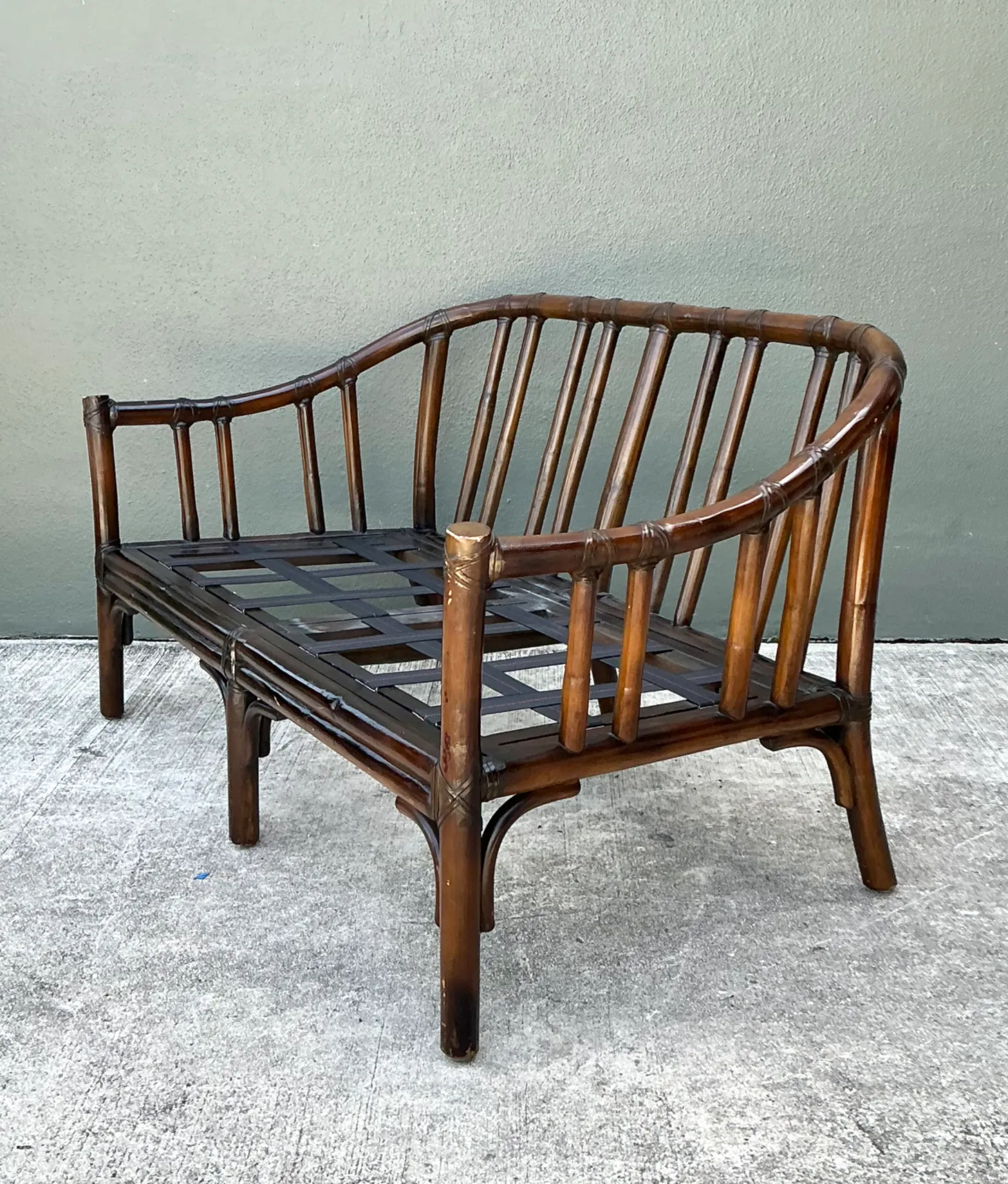 Vintage McGuire Bent Rattan Loveseat — additional photo 7
