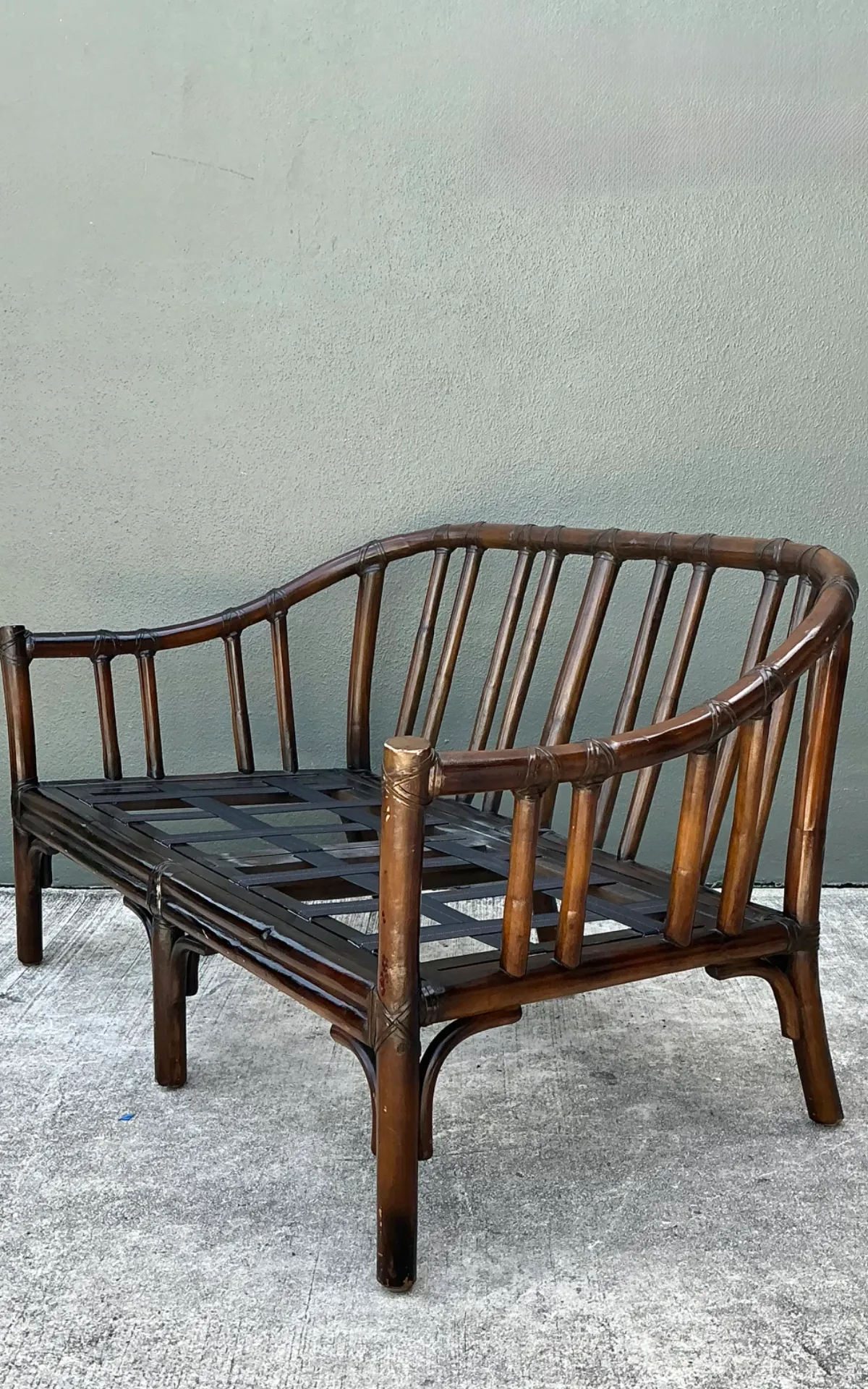 Vintage McGuire Bent Rattan Loveseat — additional photo 3