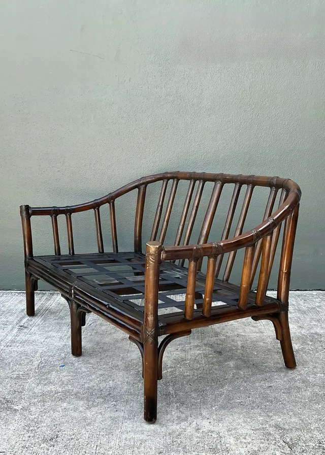 Vintage McGuire Bent Rattan Loveseat — additional photo 3