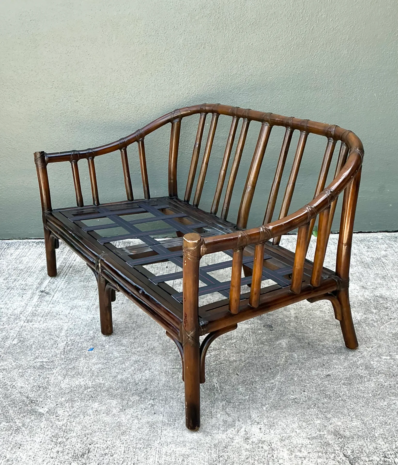 Vintage McGuire Bent Rattan Loveseat — additional photo 1