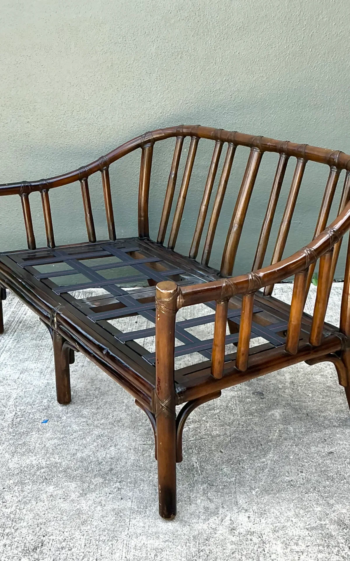 Vintage McGuire Bent Rattan Loveseat