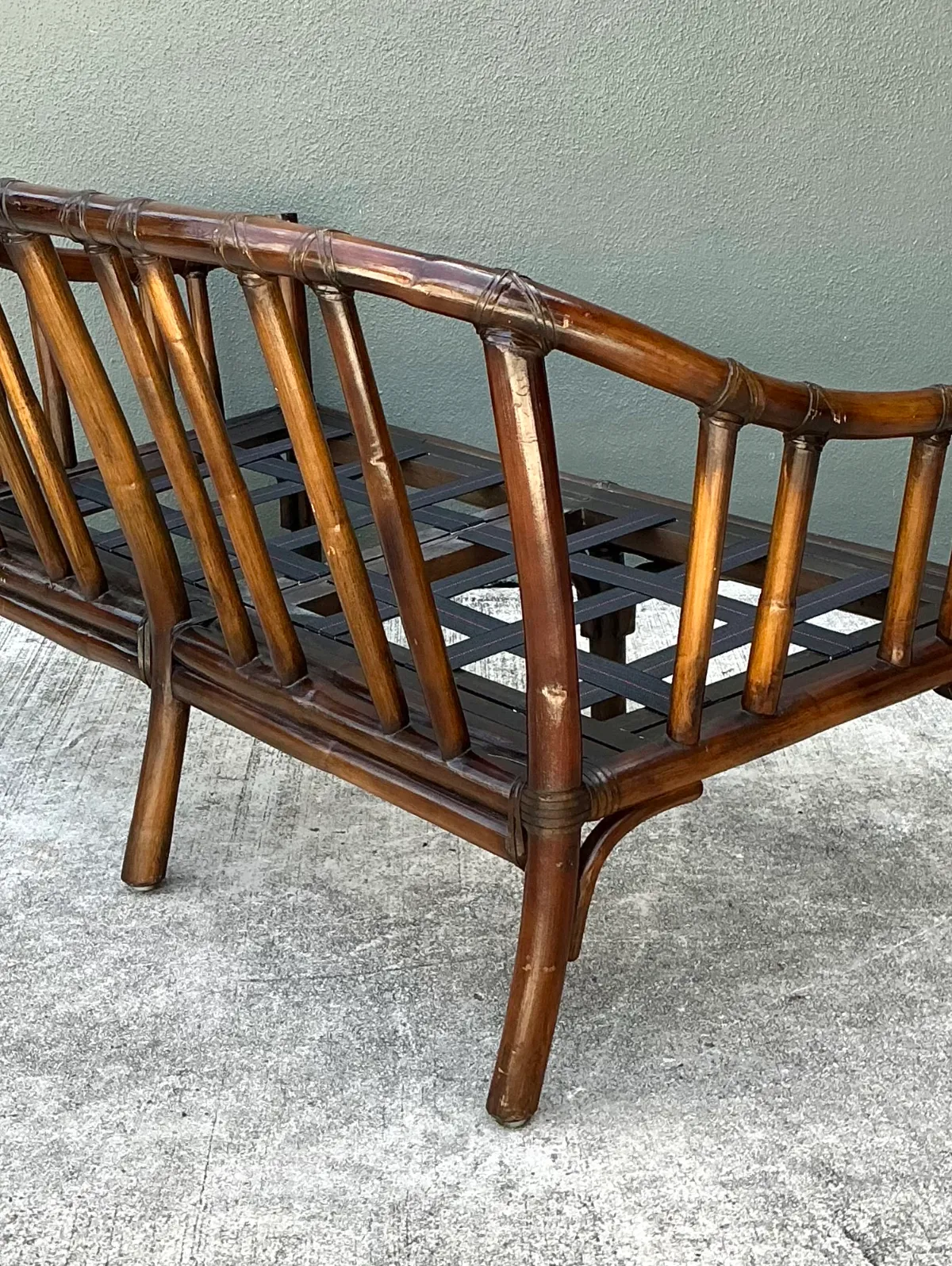 Vintage McGuire Bent Rattan Loveseat — additional photo 4