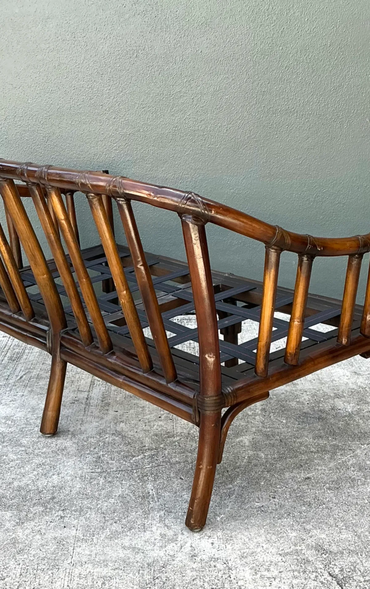 Vintage McGuire Bent Rattan Loveseat — additional photo 6