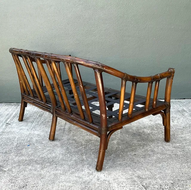 Vintage McGuire Bent Rattan Loveseat — additional photo 6