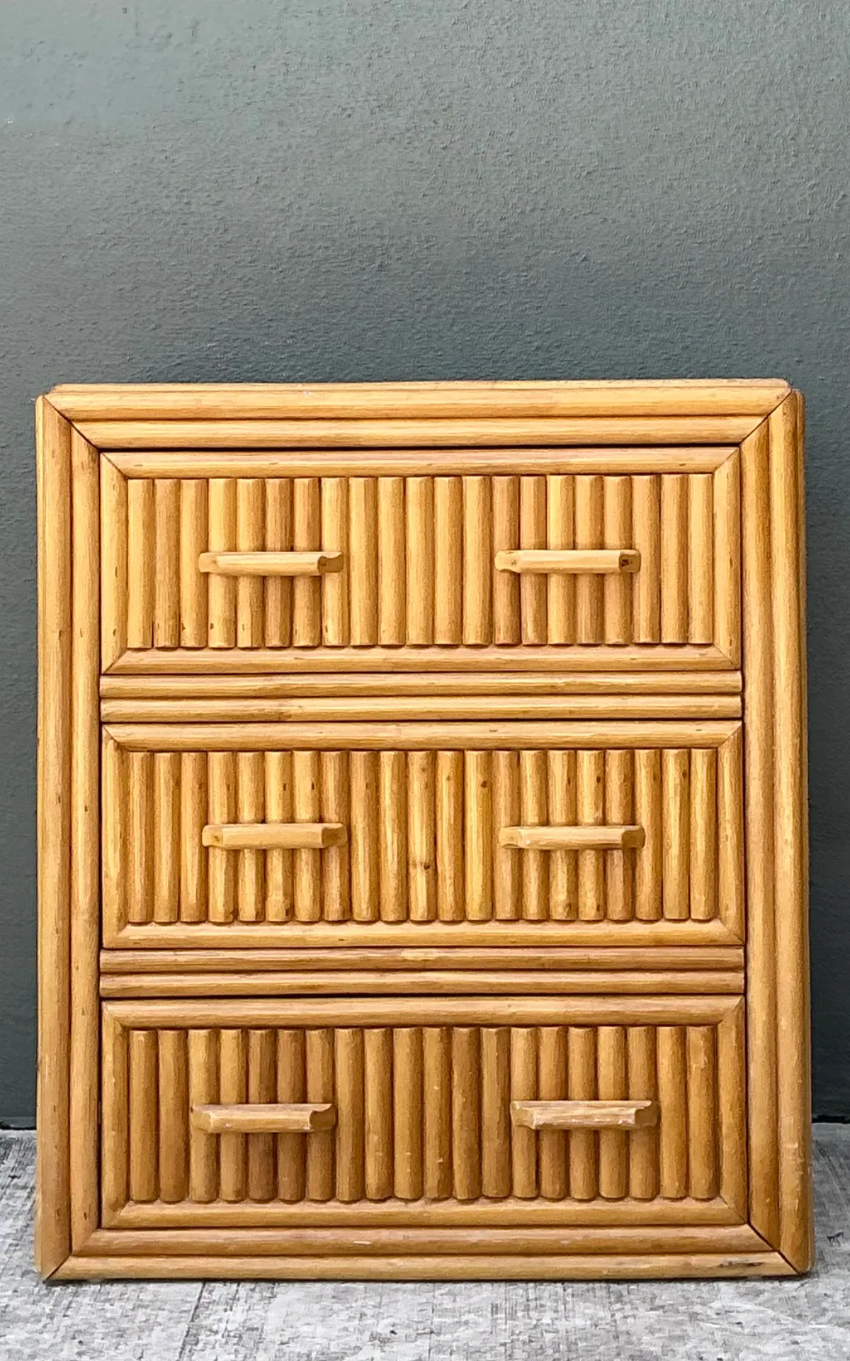 Vintage Rattan Three-Drawer Chest — additional photo 2