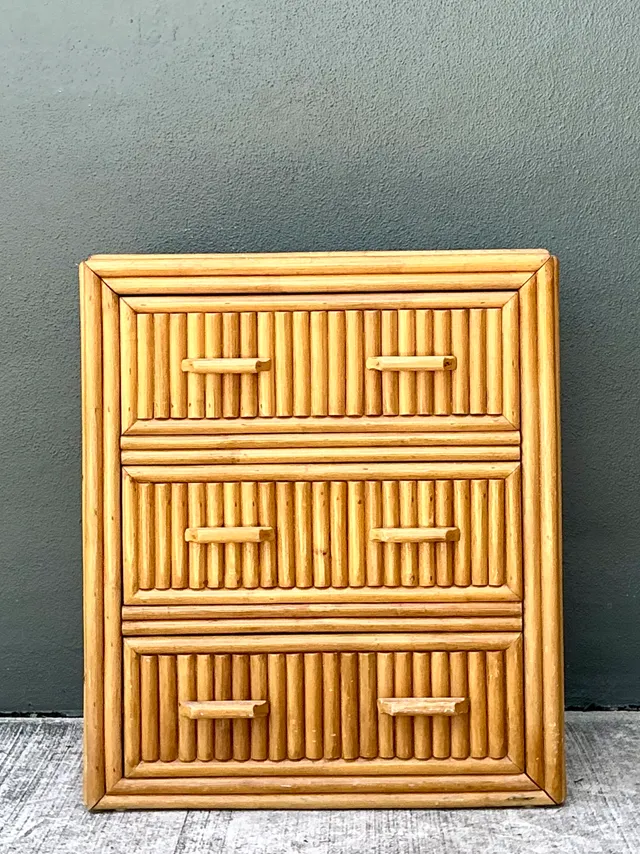Vintage Rattan Three-Drawer Chest — additional photo 6